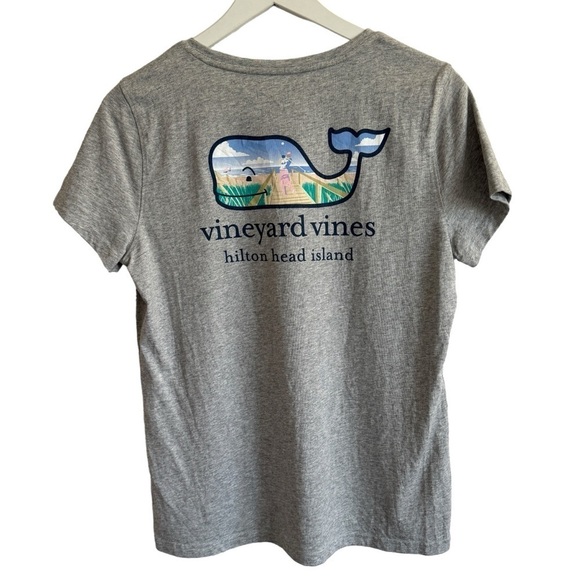 Vineyard Vines Hilton Head Gray Tee, Size M - Picture 3 of 5